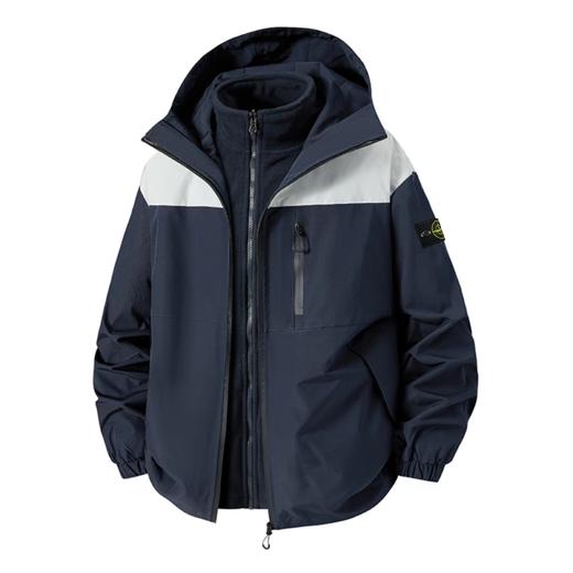 F011386新款三合一户外山系运动透气宽松连帽茄克休闲外套 商品图7