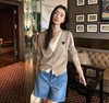 F011393温柔撞色假两件内搭设计V领针织开衫女款 商品缩略图3