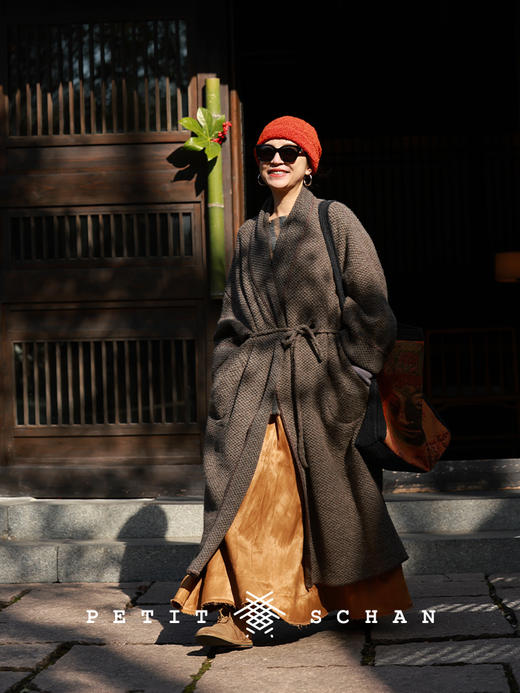 Petit Schan小闪 CLO#1024 Sway gently 摇曳 意大利亚麻混纺抽绳松紧腰脏染大摆量伞裙 商品图6