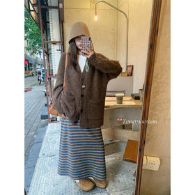 【149元任选2件】现货！韩系撞色条纹针织半身裙