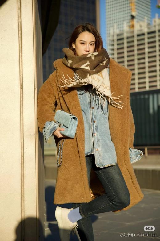 F011321冬季新款女士三色渐变款流苏披肩围巾围脖 商品图4