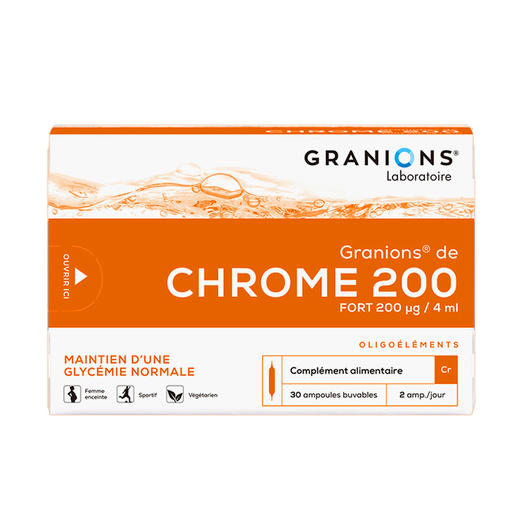 Granions法国格兰宁铬元素控糖液(安瓶)30粒*3盒 商品图0