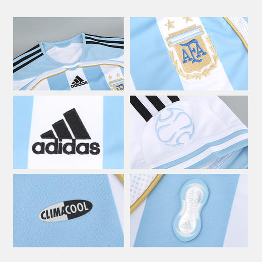 小李子ADIDAS阿迪达斯 2006年德国世界杯阿根廷主场复刻短袖球衣KF0322 商品图3