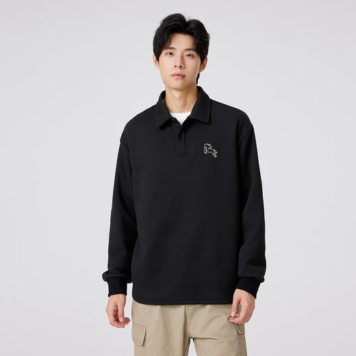 gxgjeans 男装【肌理感面料】男士长袖POLO衫25秋款个性绣花青少年打底衫K&C 商品图2