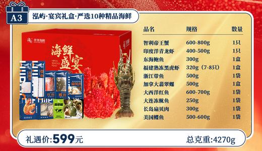 【海朴】A3鸿屿宴宾海鲜年货礼盒严选10种精品海鲜企业采购团购品 商品图1