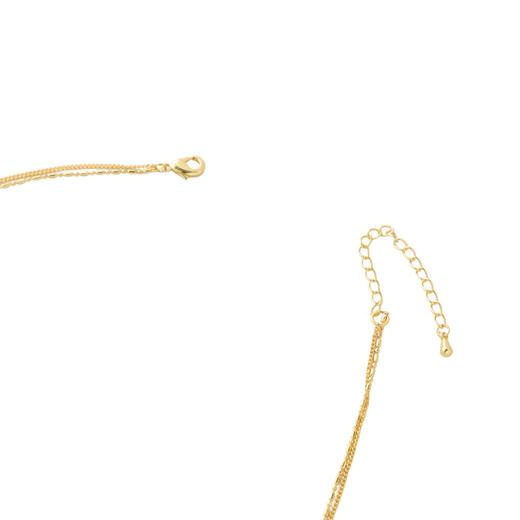 三彩2026新款镀金肌理四叶窗花吊坠双层项链复古轻奢简约幸运通勤 商品图4