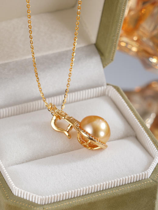 子佩集【女王城堡】银S925珍珠惜王妃套链【HJYDZ005】11.5mm珠镀金城堡金色珠2601 商品图4