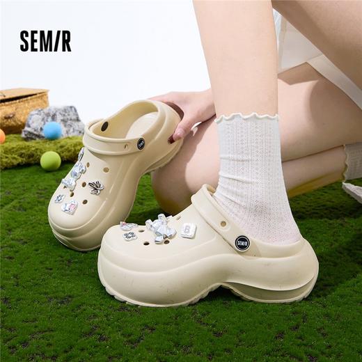 Semir女士厚底增高洞洞鞋防水休闲沙滩鞋凉鞋女鞋 商品图5