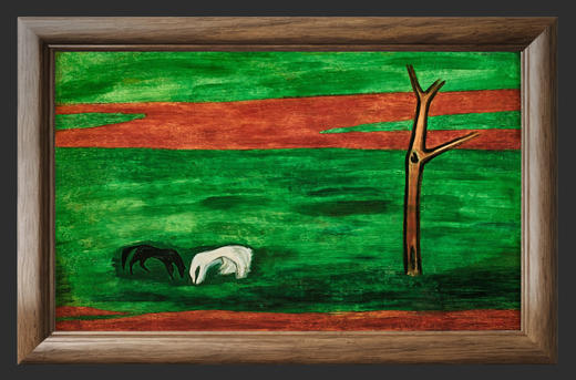 独角鹿西洋古董2017年中国台湾国立历史博物馆授权制作出品著名旅法艺术家常玉签名创作限量版画作品《黑白双马》 商品图1