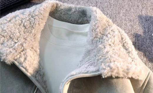F011382皮毛一体机车服高街痞帅加厚羊羔绒棉衣外套 商品图4