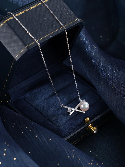 子佩集【X引力】银S925珍珠惜王妃套链【HJYTL004】8mm珠镀金双色交叉2601 商品图2