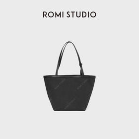 ROMI STUDIO 首饰袋 头层牛皮肩带斜纹布正反背托特包RWCLP37185