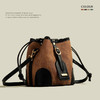【经典撞色❗️抽绳设计水桶包】简约百搭包包，容量大实用性强，优质PU皮革制作，耐磨耐用，2026新款时尚撞色水桶包小众高级感通勤单肩包QQ 商品缩略图4