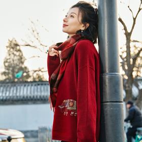西子/吉象如意100康赛妮A级纯山羊绒卡通大象针织衫/MSHJ0484