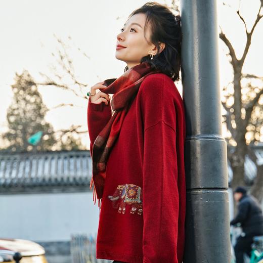 西子/吉象如意100康赛妮A级纯山羊绒卡通大象针织衫/MSHJ0484 商品图0