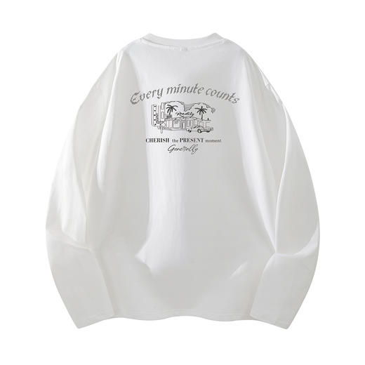 gxgjeans 男装【棉100%】情侣款长袖T恤25秋款舒适叠穿内搭男士打底衫K&C 商品图8