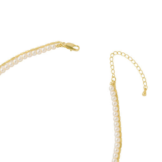 三彩2026新款创意金勺吊坠双层项链珍珠锁骨链小众灵动设计通勤女 商品图4