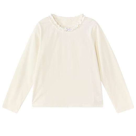 笛莎Deesha 童装女童T恤2026春新款甜美花边打底T恤 商品图4