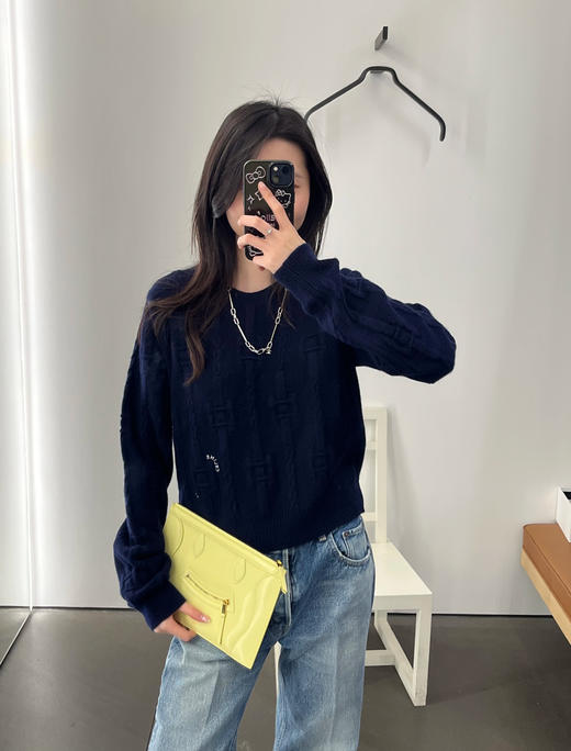 赛琳 新款 羊绒针织衫 驼/蓝两色(KX*MM) 商品图8