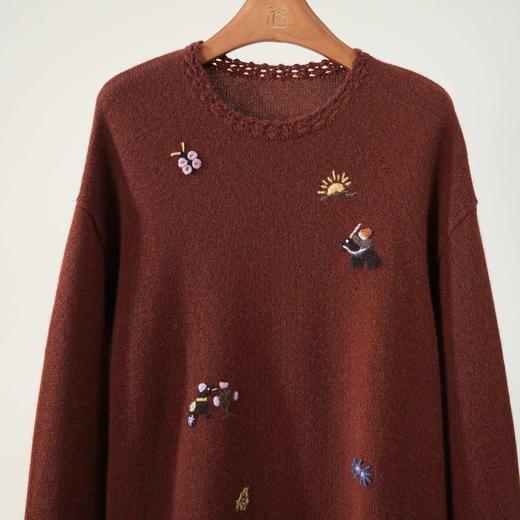 西子/100山羊绒手钩花边卡通针织衫/MSHJ0485 商品图1
