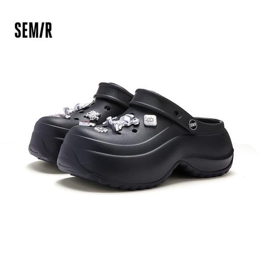 Semir女士厚底增高洞洞鞋防水休闲沙滩鞋凉鞋女鞋 商品图3