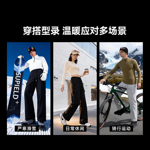 素湃Supield冬季气凝绒休闲裤户外抗湿冷防风雨东北外穿保暖棉裤 商品图3