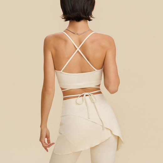 【限时秒】YOGACODE【火树银花系列】吸湿速干运动内衣女一体杯交叉绑带瑜伽背心DWC116007 商品图4