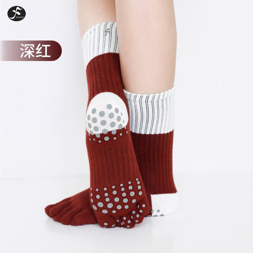 撞色中筒五指袜子瑜伽普拉提运动长袜子 商品图0