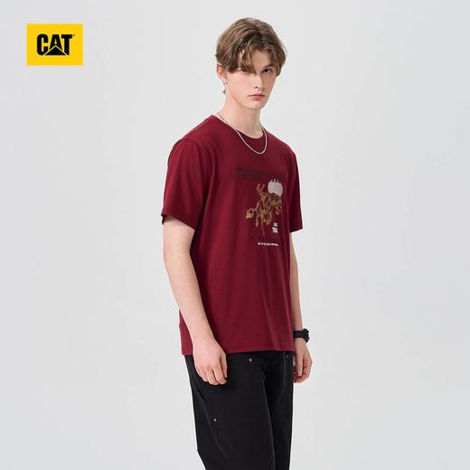 【春上新】【9.5折】6楼卡特CAT春款短袖T恤暗红色CP1TSX11011C49，吊牌价398，折后价378 商品图1