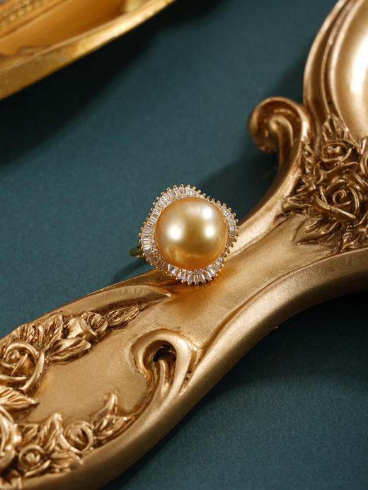 子佩集【四叶诗篇】银S925珍珠惜王妃戒指【HJYJZ013】13mm珠镀金四叶草金色珠2601 商品图9