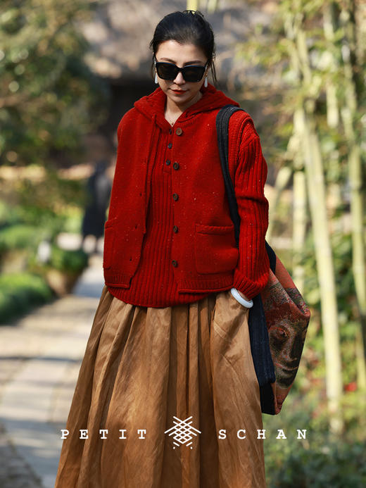 Petit Schan小闪 CLO#1025 Chubby 小胖过大年 绵羊毛混纺彩点针织马甲 商品图5