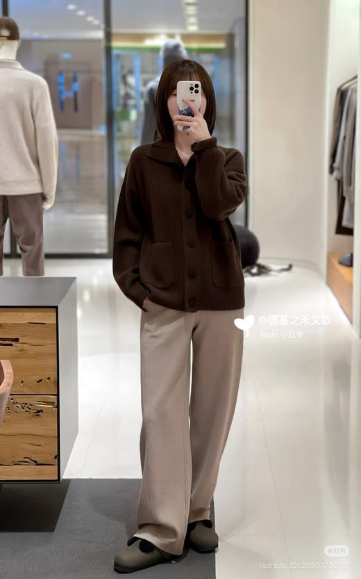 113-3 大爆款 纯圆正 小禾 侧缝前移 显瘦保暖 牦牛绒直筒长裤 商品图7