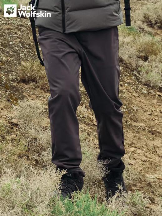 【春上新】【8折】6楼JACKWOLFSKIN狼爪ARCADEN男士防风防泼水户外厚款加绒软壳长裤A62278-6000吊牌价1299折后1039 商品图0