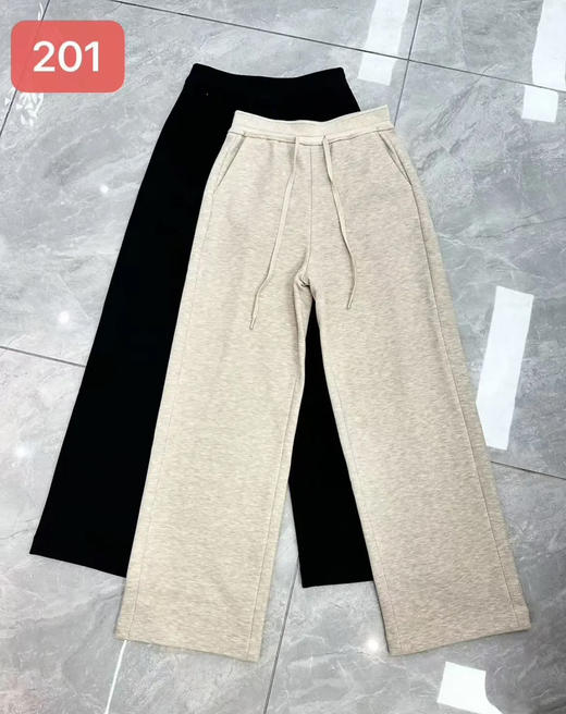 原单抽绳阔腿直筒裤 商品图0