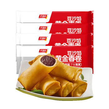 千味央厨黄金春卷豆沙馅260g*4袋共64个早点早餐食品半成品油炸小食主食 商品图1