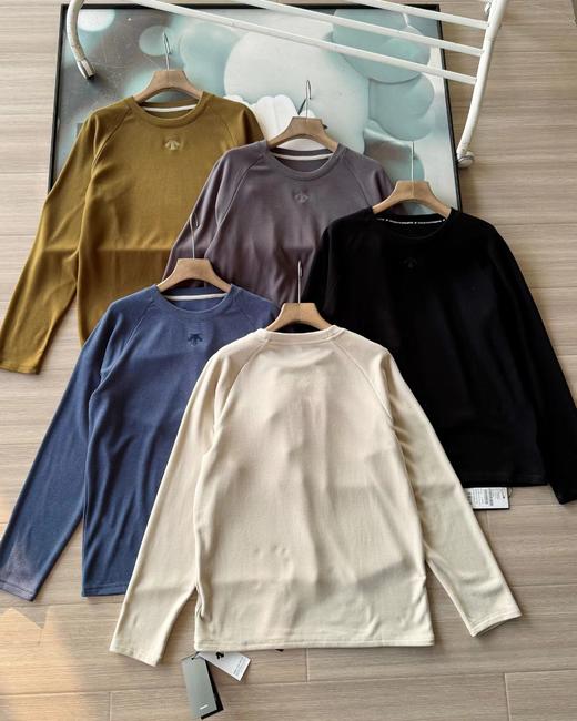 F011316冬季新品多色户外休闲速干运动德绒微拉绒圆领男女同款长袖T恤 商品图1