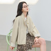三彩2026春季新款立领长袖廓形外套夹克卡其工装风开衫宽松休闲M 商品缩略图2