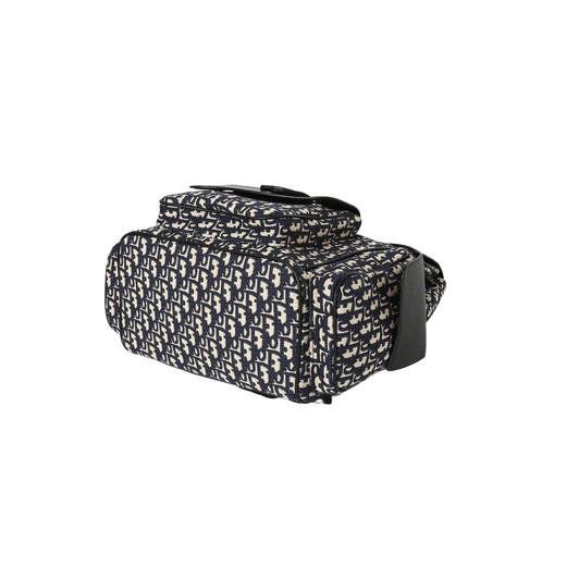 笛奥 翻盖抽绳设计Oblique印花 粒面牛皮革 背包双肩包 常规 男款 蓝布 商品图4