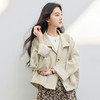 三彩2026春季新款立领长袖廓形外套夹克卡其工装风开衫宽松休闲M 商品缩略图1