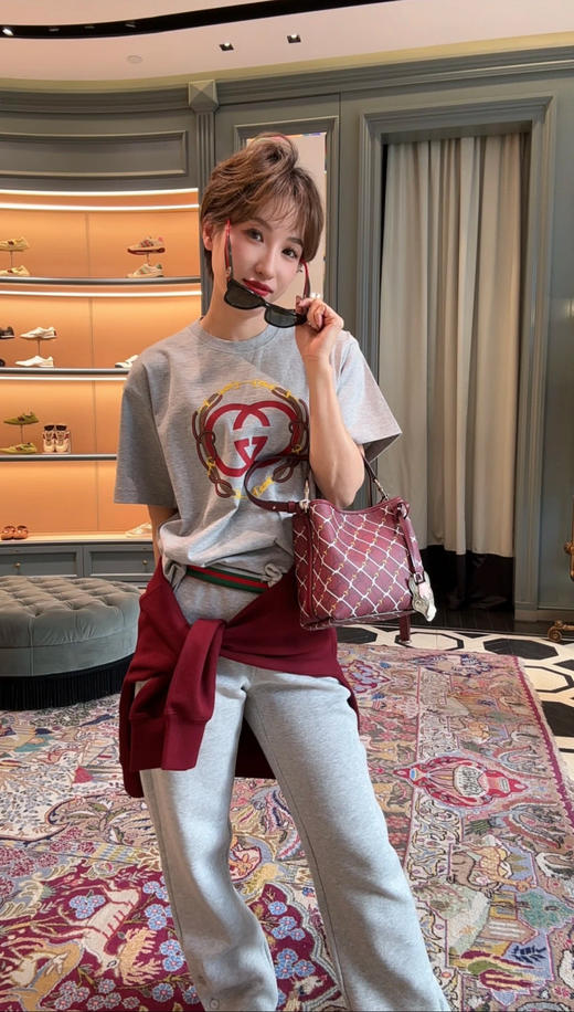 古驰 2026限定新品 心动登场 灰色马衔扣T恤(KX*MM) 商品图5