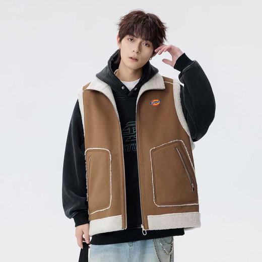 F011388新款三色高品质ins美式双面穿皮毛一体棉马甲棉衣外套 商品图1