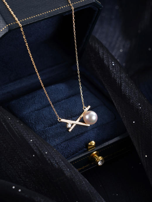 子佩集【X引力】银S925珍珠惜王妃套链【HJYTL004】8mm珠镀金双色交叉2601 商品图4