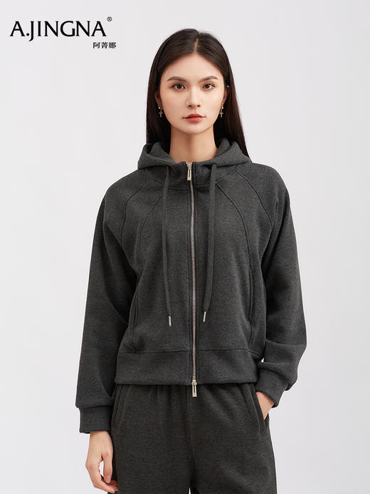 【松弛感套装】阿菁娜冬季新款显瘦松弛感套装连帽卫衣+阔腿裤亲肤面料可拆分多穿法F30D230009 商品图0