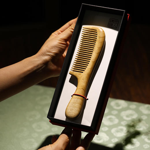 帝王之木金丝楠，金玉满堂如意梳&随身镜 商品图3