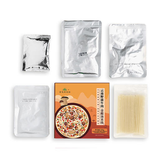 【地道风味丨食味的初相 云南野菌牛肉金酸汤米线*3盒/5盒】精选土黄牛牛腱子肉，肉质紧实，美味牛肝菌等低温熬制，百香果浓郁酸汤底，四种不同定制料包+米线，Q弹爽口，美味十足~ 商品图7