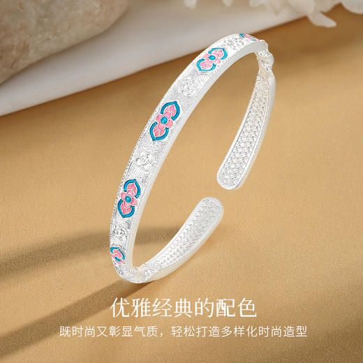 Winy 足银珐琅绮梦手镯 银色低温珐琅国风设计 正品带国检证书送礼佳选 商品图1