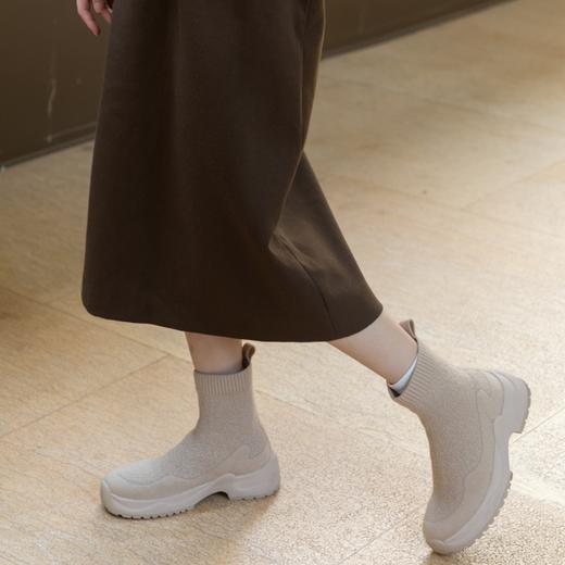 响午厚底羊毛飞织踝靴|专利波浪大底，回弹力up，自在舒适久穿不累 商品图1