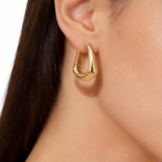 【新品上新】Mordern Art 现代艺术时期 | 菱镜方锁金/银耳环 商品图2