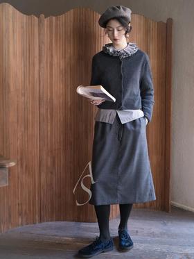 MHL 桦木灰/藻绿色羔羊毛球球贝雷帽