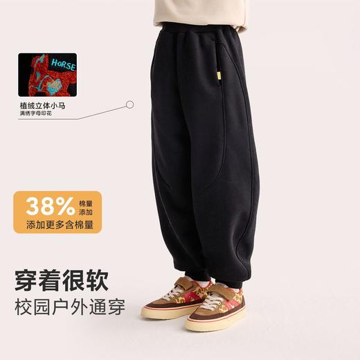 咕噜日记儿童加厚刺绣气球裤25冬季大克重男童加绒保暖休闲长裤子PDK2581 商品图2
